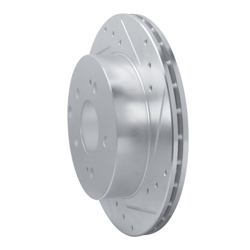 Mitsubishi Eclipse Brake Rotor (1) - Rear Right - R1 Concepts - Drilled & Slotted - Silver - `06-`12